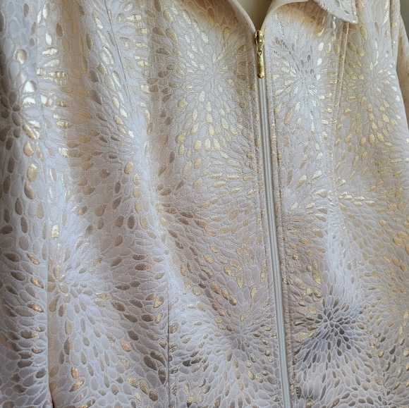 NWOT TANJAY 》Gorgeous Metallic Pearl Brocade Shacket Blazer Jacket - Picture 6 of 8